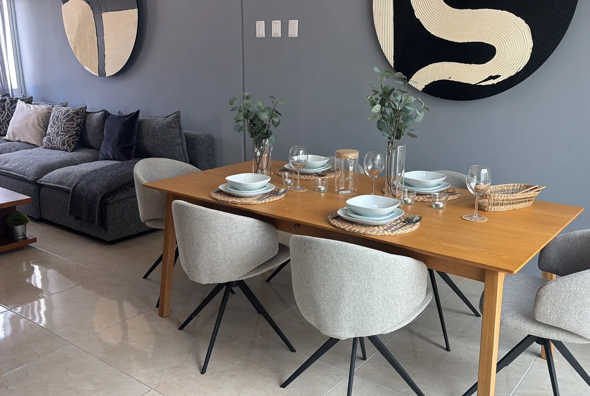Living and dining room – 3-bedroom house in Playa del Carmen