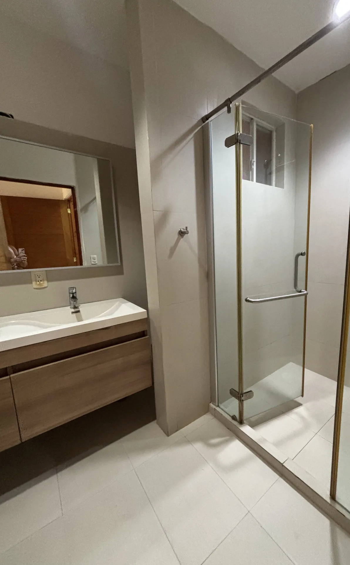 Bathroom with walk-in shower – 2-bedroom condo in Playacar Phase 2