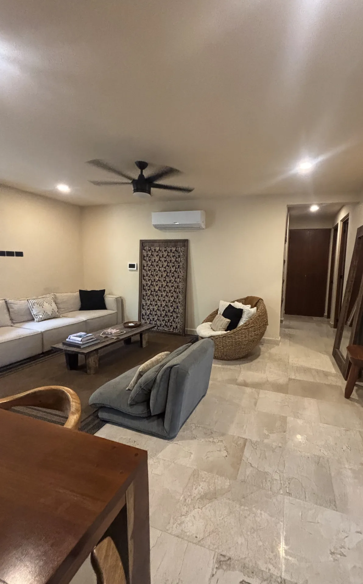 Sala – departamento de 2 recámaras en La Veleta, Tulum