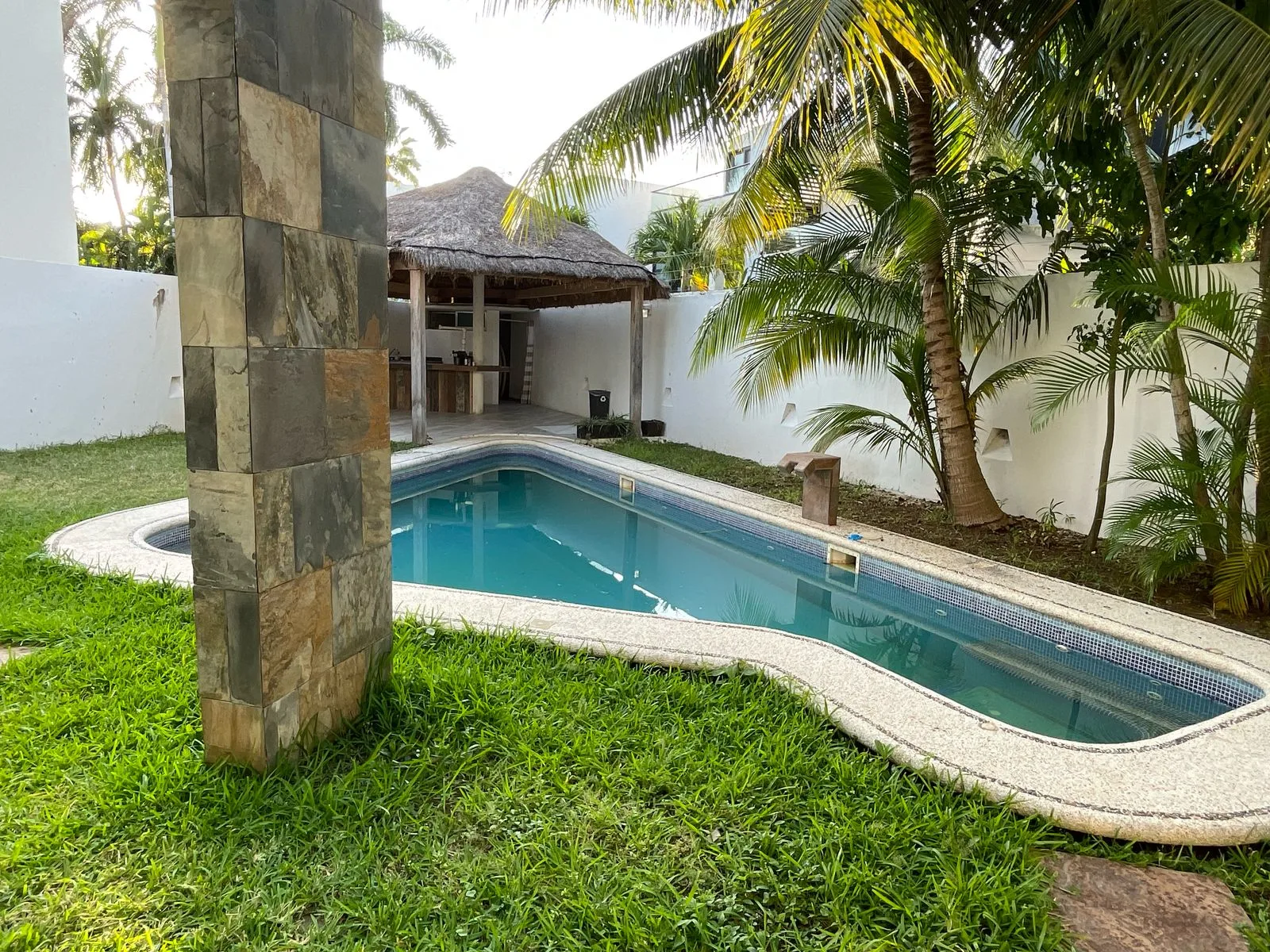 Private pool and garden with palm trees – 5-bedroom house in Villa Magna, Cancun
