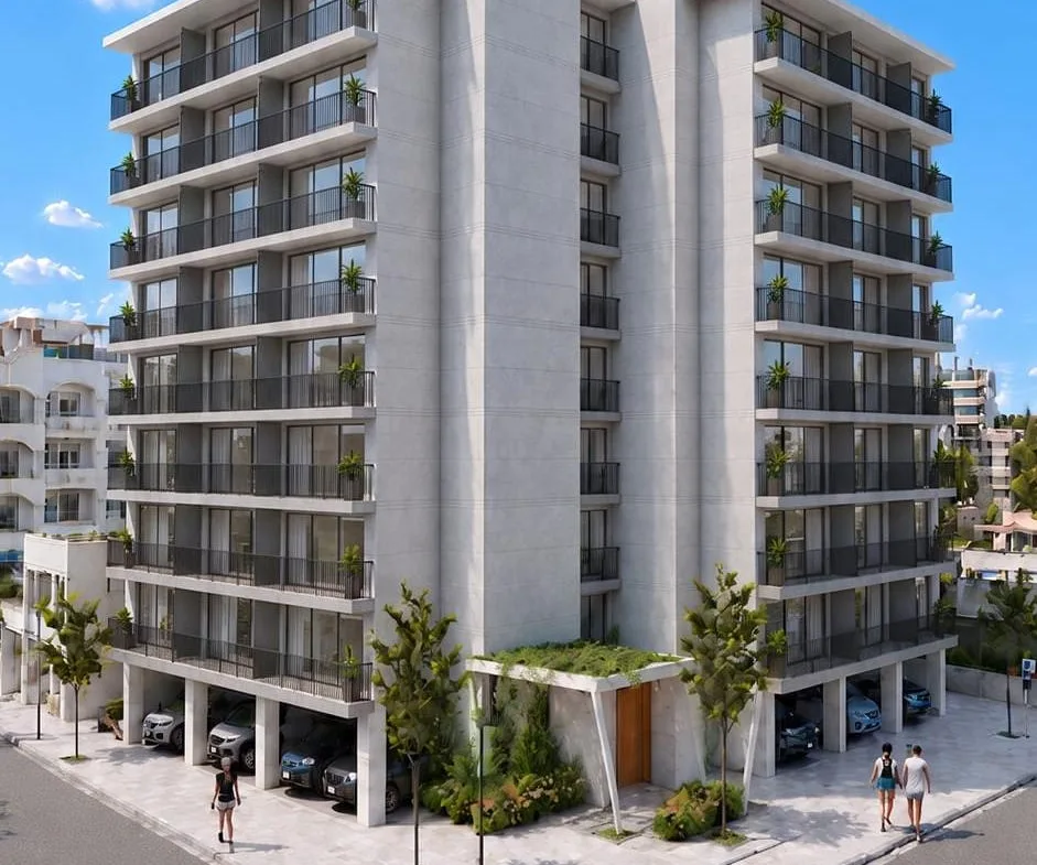 Render de la fachada del edificio – departamento de 1 recámara en preventa en Playa del Carmen