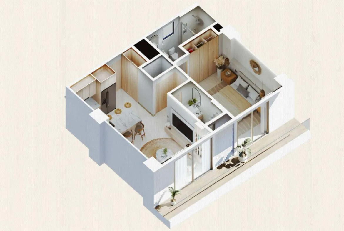 Departamento de 1 recámara y 2 baños en venta en Costa Mujeres, Cancún
