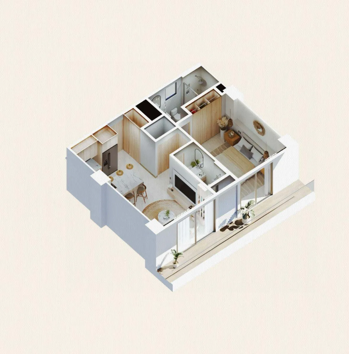 Departamento de 1 recámara y 2 baños en venta en Costa Mujeres, Cancún
