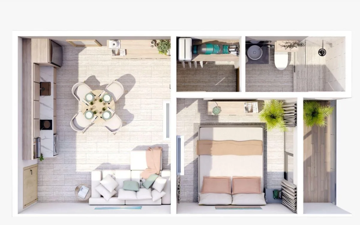 Furnished 1-Bedroom Condo for Sale in Playa del Carmen | 8 Min from the Beach | Rooftop