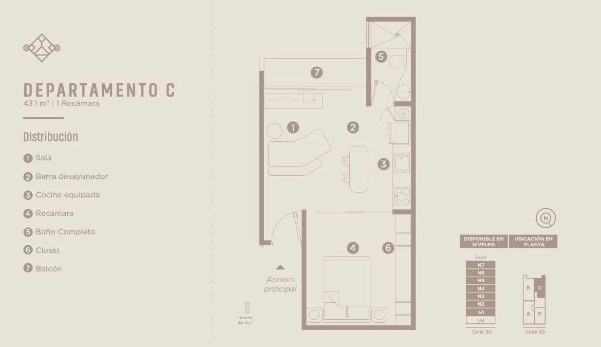 Furnished 1-Bedroom Condo for Sale in Playa del Carmen | 4 Minutes from Fifth Avenue