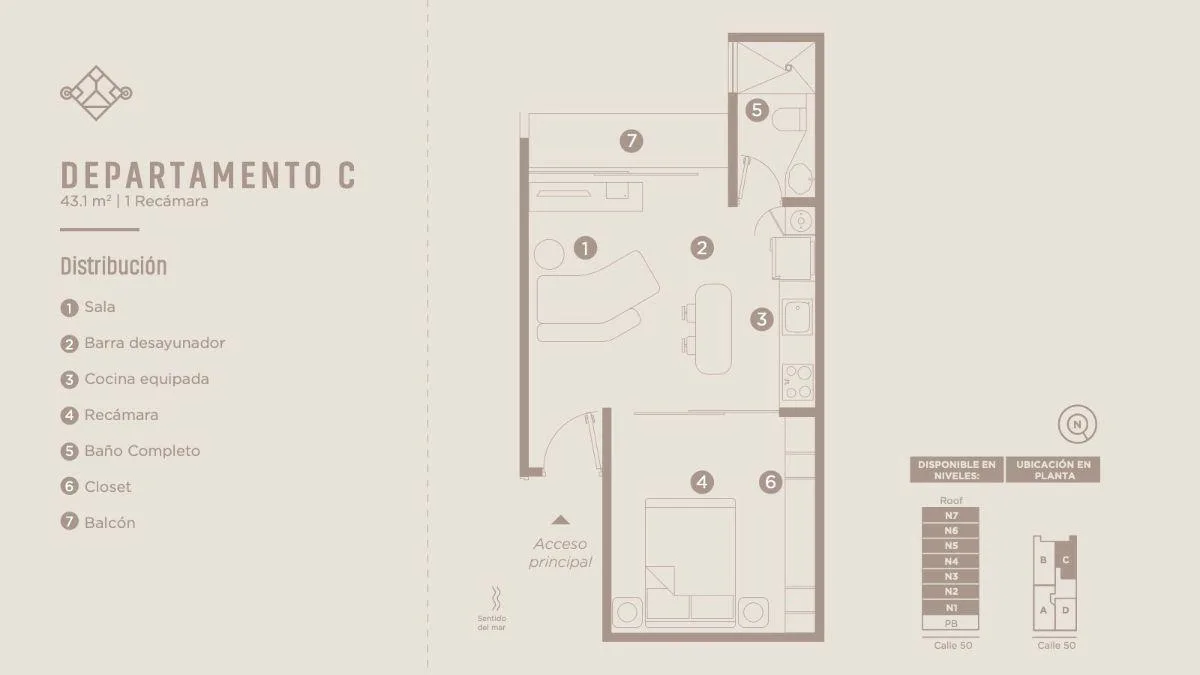 Furnished 1-Bedroom Condo for Sale in Playa del Carmen | 4 Minutes from Fifth Avenue