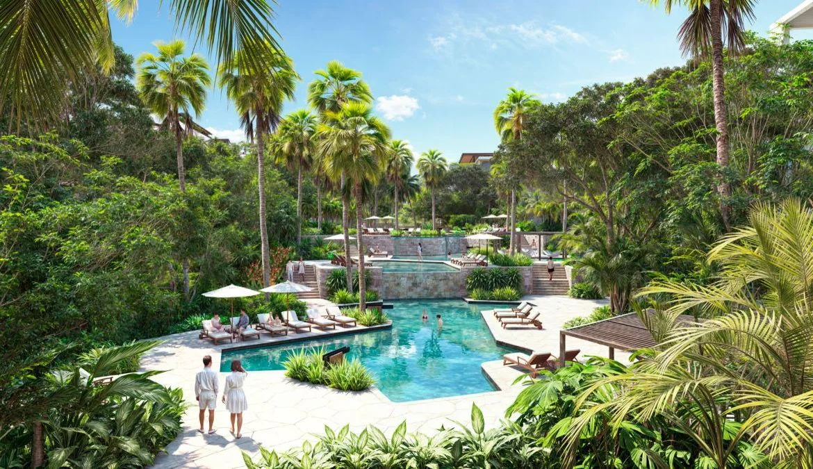 Departamento de 2 recámaras con estudio en venta en Playacar, Playa del Carmen