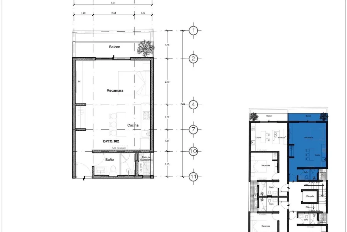Studio with Balcony for Sale in Playa del Carmen | 4 Blocks from Playa 72 | Rooftop Pool