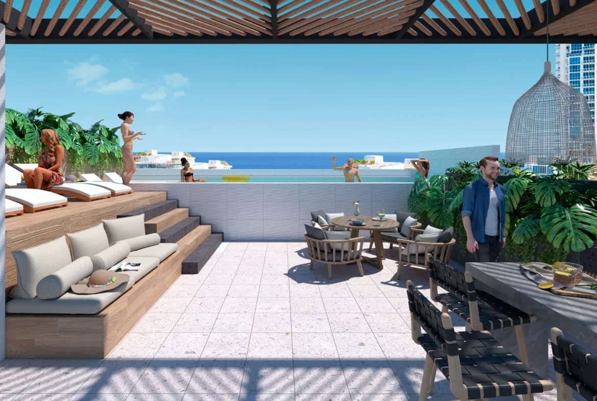 Studio with Balcony for Sale in Playa del Carmen | 750 m from the Beach | Rooftop Pool and Jacuzzi