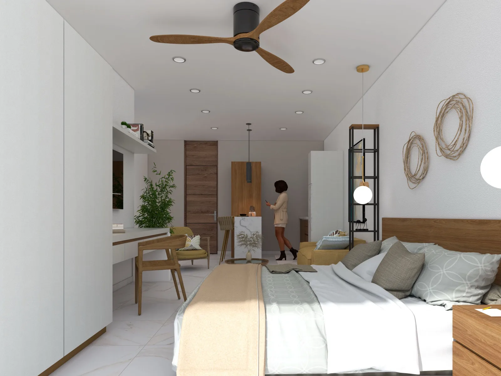 Studio with Balcony for Sale in Playa del Carmen | 750 m from the Beach | Rooftop Pool and Jacuzzi