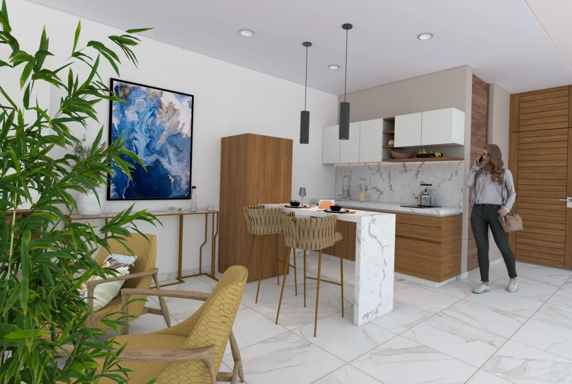 Studio with Balcony for Sale in Playa del Carmen | 750 m from the Beach | Rooftop Pool and Jacuzzi