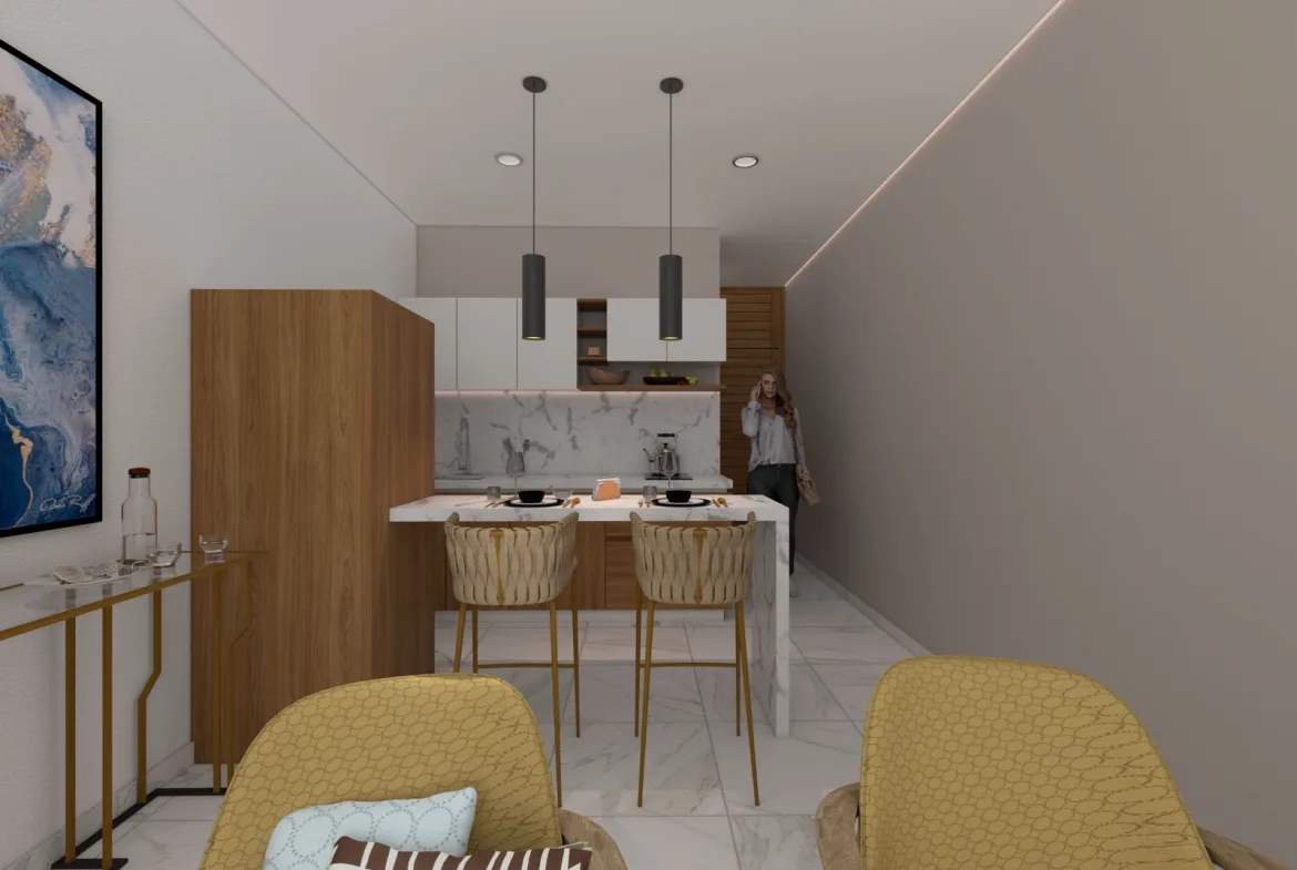 Studio with Balcony for Sale in Playa del Carmen | 750 m from the Beach | Rooftop Pool and Jacuzzi