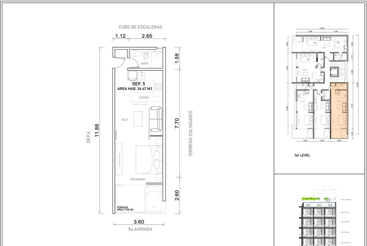 Estudio con jacuzzi privado en venta en Playa del Carmen